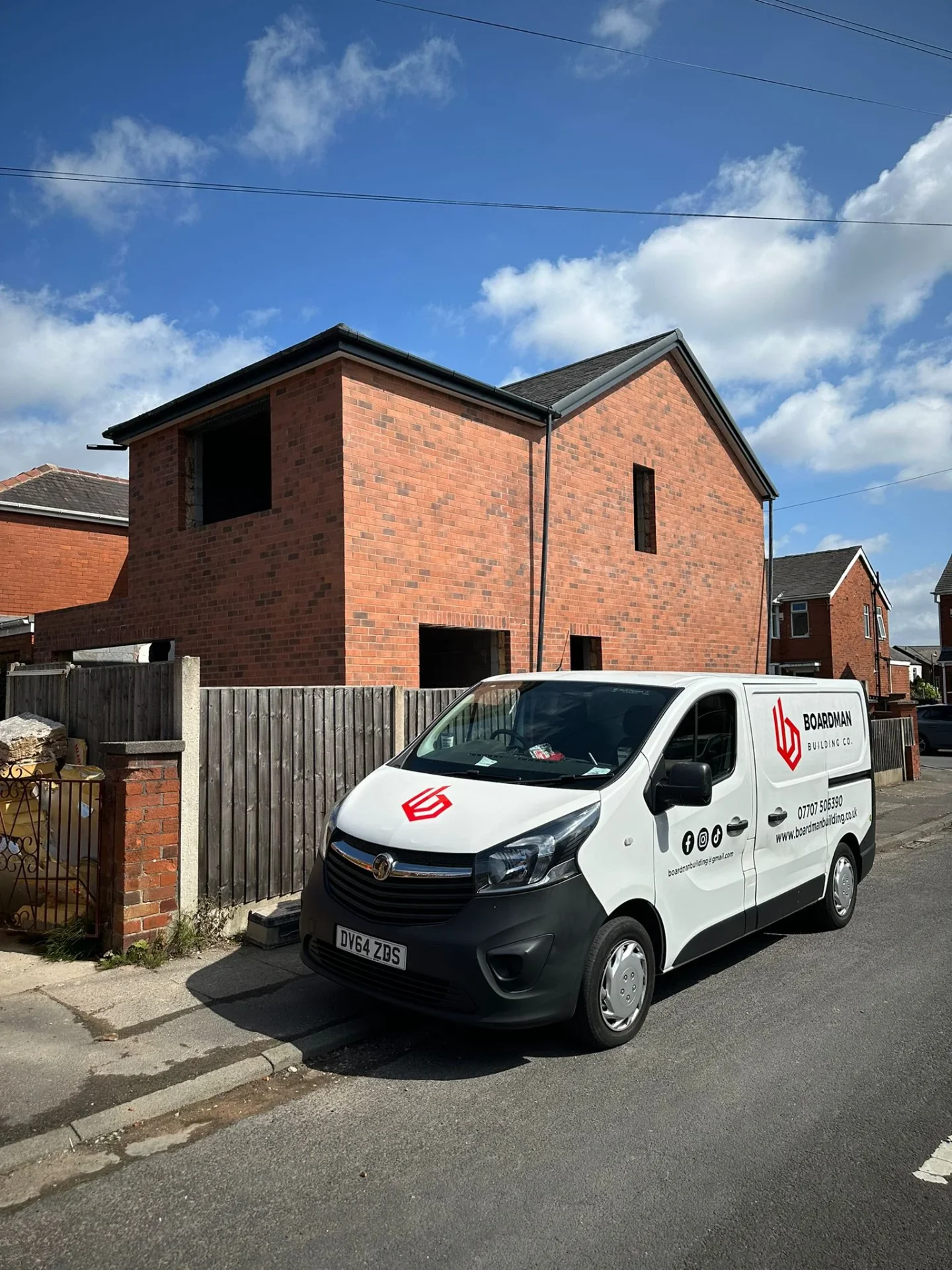 New brickwork tied into existing elevation
